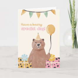 Cute Bear Grattis på födelsedagen-kort Kort