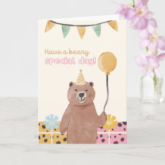 Cute Bear Grattis på födelsedagen-kort Kort