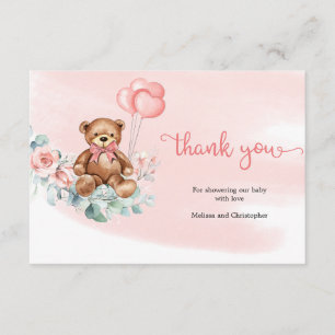 Cute Bear Grönt Eucalyptus Utandning Baby Tack Tilläggskort