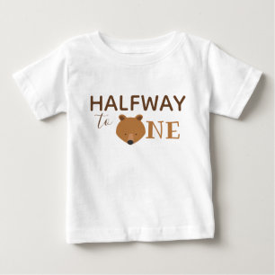 Cute Bear, halv födelsedag T Shirt