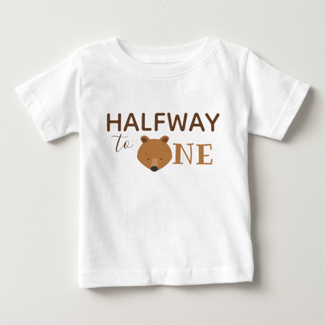 Cute Bear, halva födelsedagen T Shirt (Framsida)