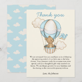 Cute Bear Hej Little One Baby Shower Tack Kort