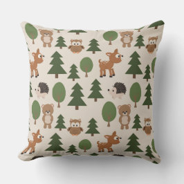 Cute Bear hjort grönt mönster Kudde