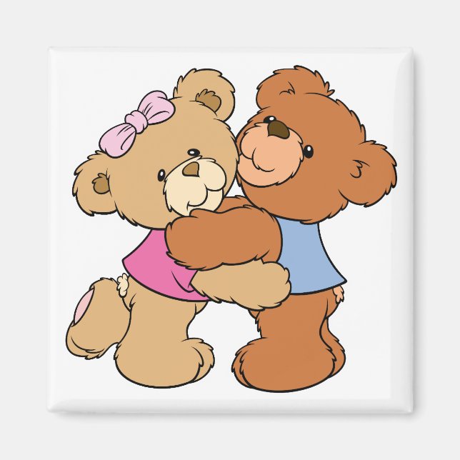 Cute Bear Hug Bears Magnet (Framsidan)