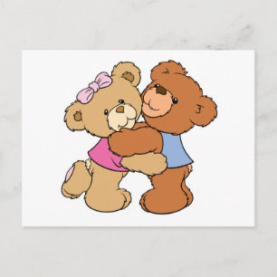 Cute Bear Hug Bears Vykort