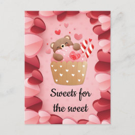 Cute Bear Hugger Cupcoa Valentine Vykort