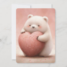 Cute Bear Hugger ett Rosa Heart