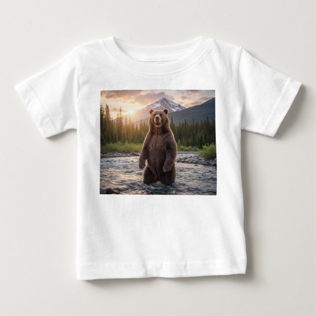 Cute Bear i bergen Baby T-Shirt (Framsida)