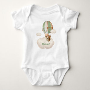 Cute Bear i Hett-Luft-Ballon Baby Bodykostym T Shirt