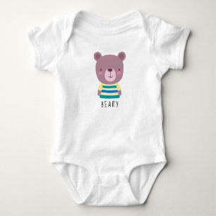 Cute Bear Illustration - Anpassadet Namn Baby Bo T Shirt