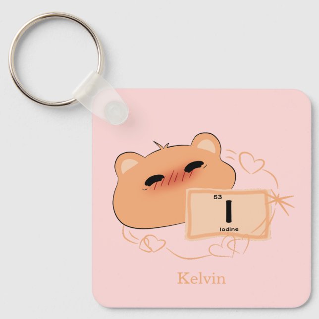 Cute Bear in Kärlek "I" anpassar en nyckelkedja Nyckelring (Framsida)