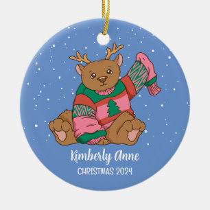 Cute Bear-Julen, Helgdag Snö Julgransprydnad Keramik