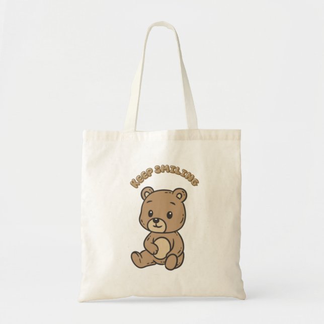 Cute Bear, Lycklig Vibe Tygkasse (Framsidan)
