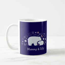 Cute Bear Mamma & Baby , Personlig Matching Fam Kaffemugg
