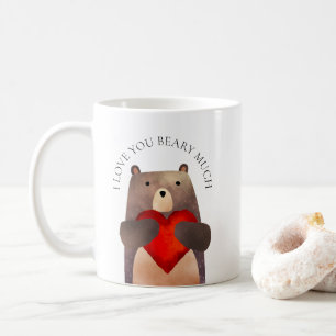 Cute Bear med ett hjärta, jag kärlek er Mugg