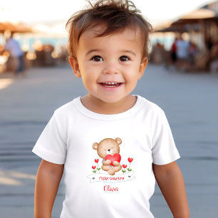 Cute Bear Mister Valentine Boy Personlig Namn T Shirt