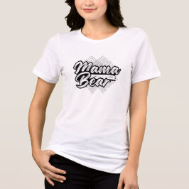 Cute bear-mom Black & White Design T Shirt
