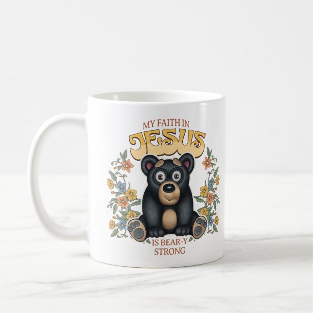 Cute Bear My Faith är Bear-Y Strong Kaffemugg (Vänster)