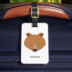 Cute Bear Namn Animal Bagagebricka