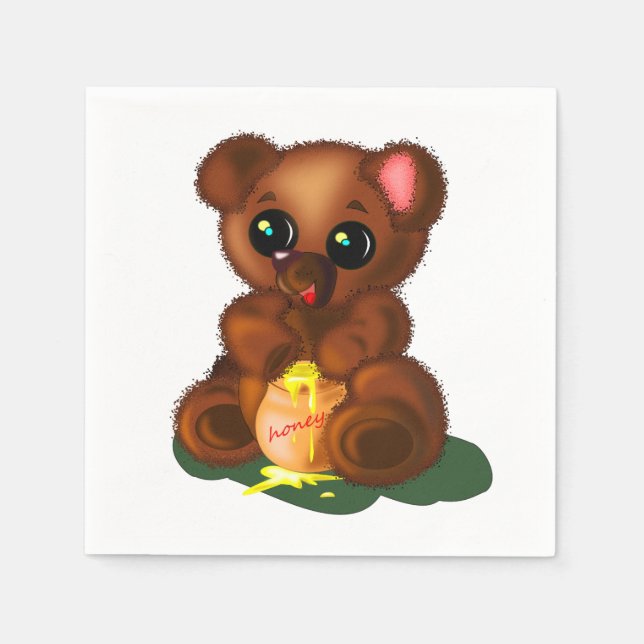 Cute Bear Napkins Pappersservett (Framsidan)