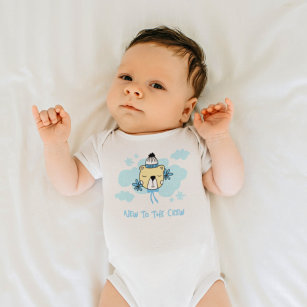 Cute Bear New to Crew Blue Pojke Baby T Shirt