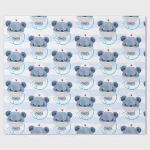 Cute Bear Nurse med en skyddsmask Presentpapper