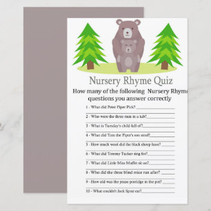 Cute Bear Nursery Rhyme Quiz babyduschspel