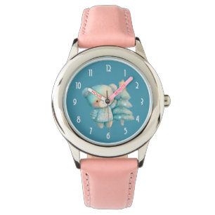 Cute Bear och Julgran Helgdag Armbandsur