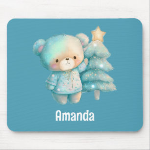 Cute Bear och Julgran Helgdag Musmatta