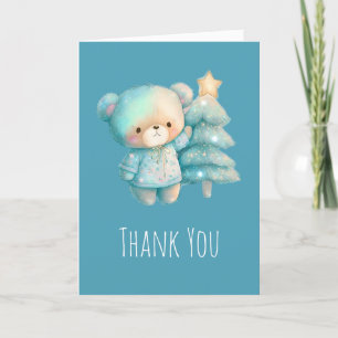 Cute Bear och Julgran Tack Kort