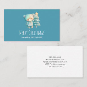 Cute Bear och Julgran Visitkort