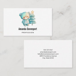 Cute Bear och Julgran Visitkort