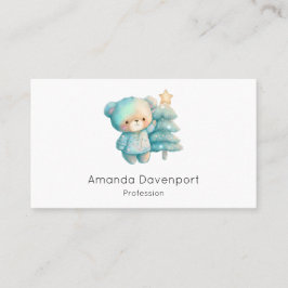 Cute Bear och Julgran Visitkort