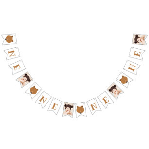 Cute Bear One Photo First Birday Vimplar