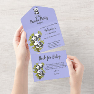 Cute Bear Pandas Party Boy Birthday