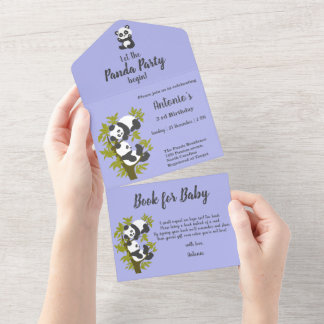Cute Bear Pandas Party Boy Birthday
