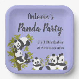 Cute Bear Pandas Party Boy Birthday Gift