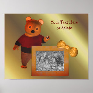 Cute Bear Ram Skapar ditt eget foto Poster
