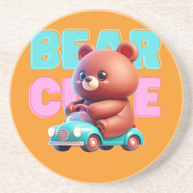Cute Bear Sandstone Underlägg (Framsidan)