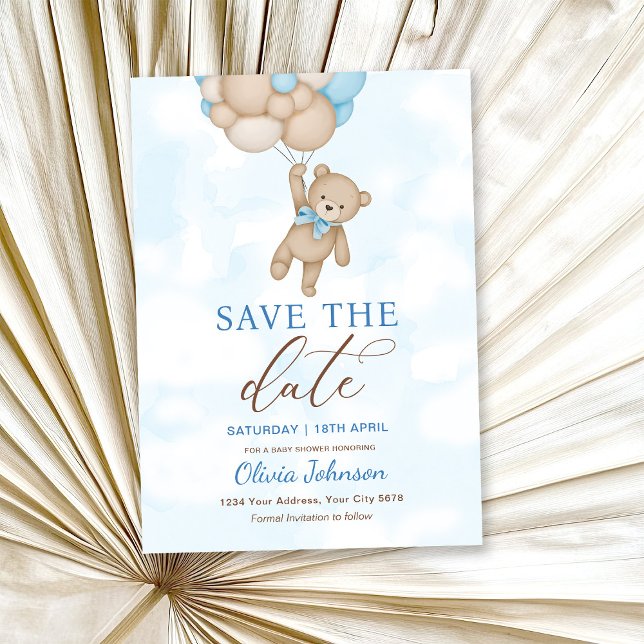 Cute Bear Save the Date Inbjudningar (Skapare uppladdad)