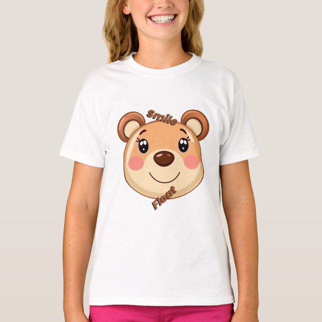 Cute Bear Smile T Shirt (Framsida)