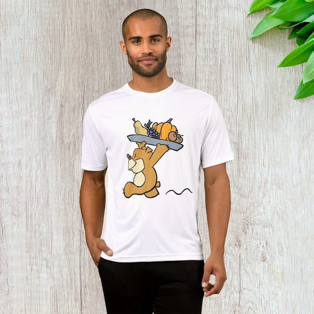 Cute Bear som bär en Festive Harvest Platter T Shirt (Skapare uppladdad)