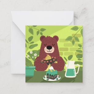 Cute Bear som gillar en kummel Anteckningskort