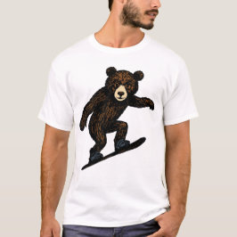 Cute Bear som gör snöbordning T Shirt