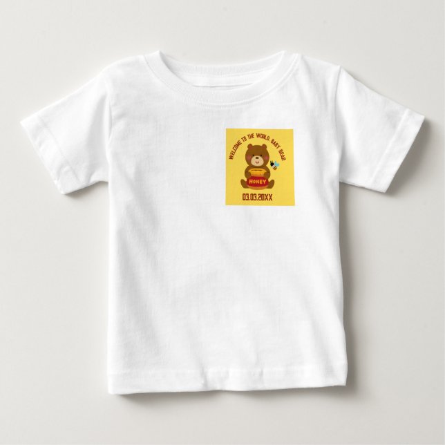 Cute Bear Theme Boy Shower T Shirt (Framsida)