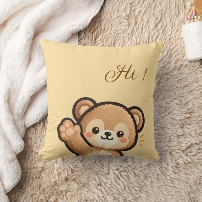 Cute Bear Throw Pillow | Kawaii Home Decor Cushion Kudde (Filt)
