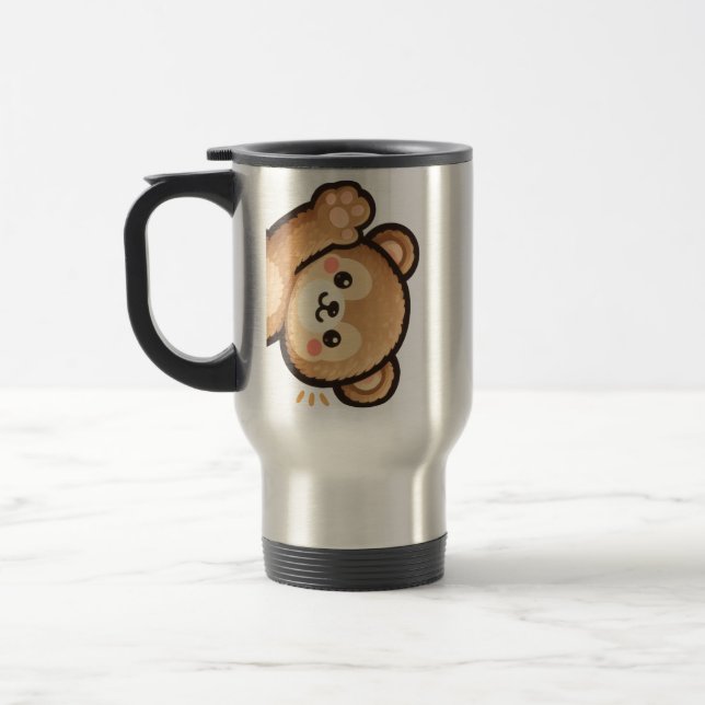 Cute Bear Travel Mug | Kawaii Stainless Steel Coff Resemugg (Vänster)