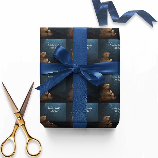 Cute Bear Twinkle Little Star Presentpapper (Skapare uppladdad)