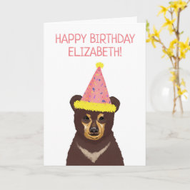 Cute Bear Unge Illustration Grattis på födelsedage Kort