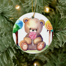 Cute Bear Unge Julgransprydnad Keramik